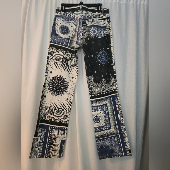 Very Rare Y2K Vintage Roberto Cavalli Bandana Print Jeans Sz M